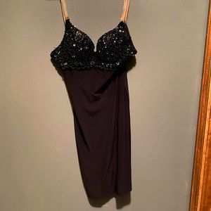 Black Sequin slip dress